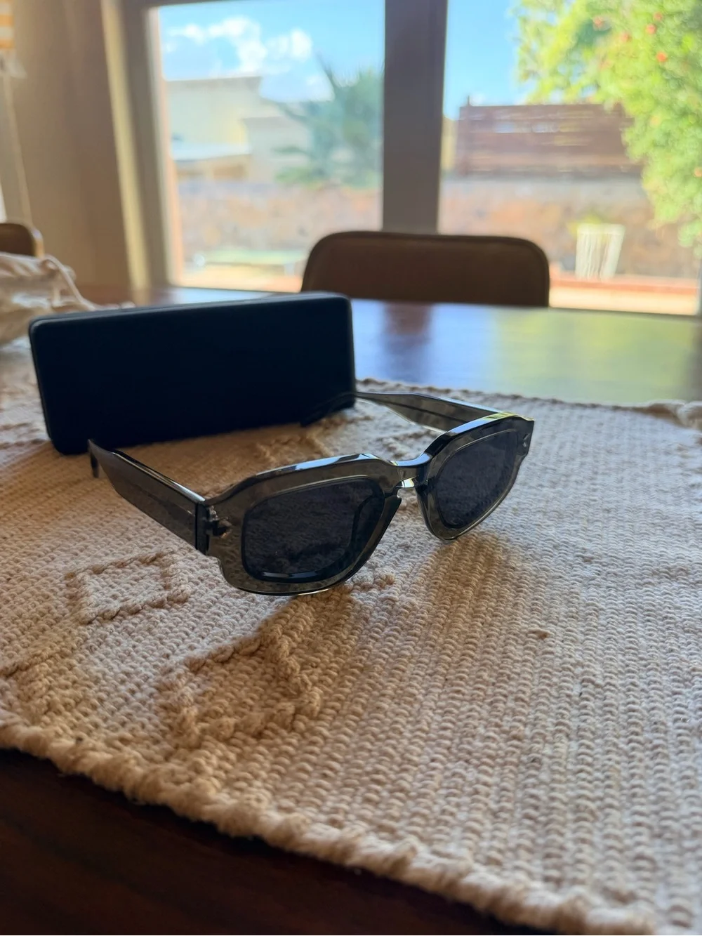 Alexander McQueen Men's Transparent Black Frame Sunglasses